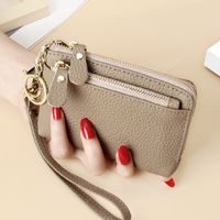 Women's All Seasons Leather Solid Color Fashion Square Zipper Coin Purse main image 5