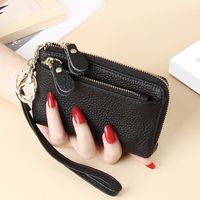 Women's All Seasons Leather Solid Color Fashion Square Zipper Coin Purse sku image 2