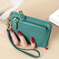 Women's All Seasons Leather Solid Color Fashion Square Zipper Coin Purse sku image 20