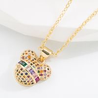 Fashion Bear Copper Pendant Necklace Plating Inlay Zircon Copper Necklaces 1 Piece main image 4