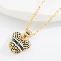 Fashion Bear Copper Pendant Necklace Plating Inlay Zircon Copper Necklaces 1 Piece main image 3