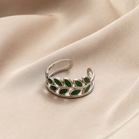 Fashion Leaf Stainless Steel Plating Open Ring 1 Piece sku image 2