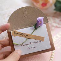 Birthday Flower Paper Holiday Card sku image 1