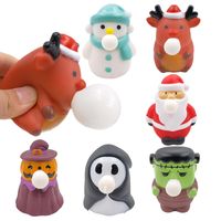 Christmas Halloween Bubble Decompression Squeezing Toy Duck Bubble Blowing Baby Dinosaur Squeezing Toy Vent Decompression main image 1