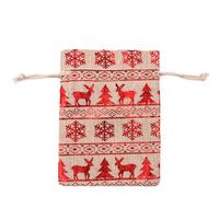 Christmas Santa Claus Elk Cloth Party Gift Bags sku image 3