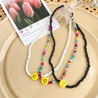 Cute Smiley Face Alloy Beaded Necklace main image 1