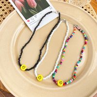 Cute Smiley Face Alloy Beaded Necklace main image 2