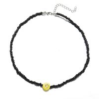 Cute Smiley Face Alloy Beaded Necklace sku image 2