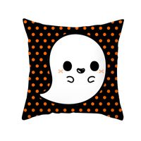 Cute Pumpkin Polka Dots Ghost Peach Skin Fabric Pillow Cases sku image 1