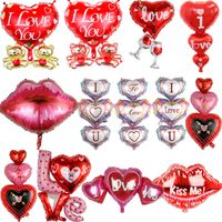 Valentine's Day Lips Heart Shape Aluminum Film Date Balloons main image 1