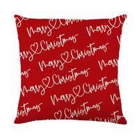 Cross-border Christmas Plaid Pillow Cover Flower Letter Printing  Home Sofa Cushion Cover Bedroom Cushion Cover sku image 2