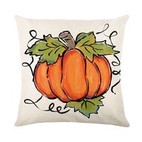 Cute Pumpkin Linen Pillow Cases sku image 1