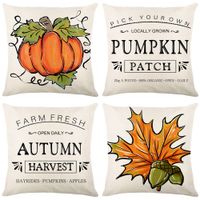 Cute Pumpkin Linen Pillow Cases main image 1