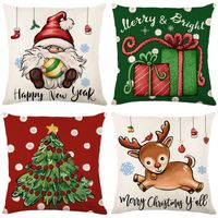 Cute Christmas Tree Santa Claus Linen Pillow Cases main image 1