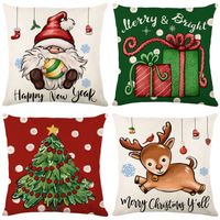 Cute Christmas Tree Santa Claus Linen Pillow Cases main image 6