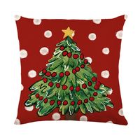 Lindo Árbol De Navidad Papá Noel Lino Fundas De Almohada sku image 3