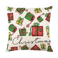 Cute Christmas Tree Santa Claus Linen Pillow Cases sku image 12