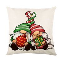 Cute Christmas Tree Santa Claus Linen Pillow Cases sku image 11