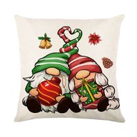 Cute Christmas Tree Santa Claus Linen Pillow Cases sku image 15
