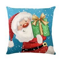Cute Christmas Tree Santa Claus Linen Pillow Cases sku image 19