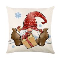 Cute Christmas Tree Santa Claus Linen Pillow Cases sku image 36