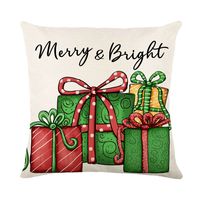 Cute Christmas Tree Santa Claus Linen Pillow Cases sku image 14