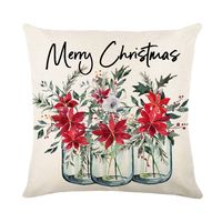 Cute Christmas Tree Santa Claus Linen Pillow Cases sku image 26