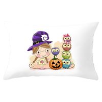 Cute Pumpkin Owl Synthetic Fibre Pillow Cases sku image 10