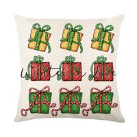 Cute Christmas Tree Santa Claus Linen Pillow Cases sku image 13