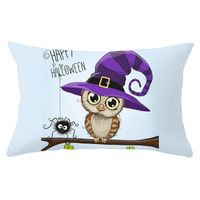 Cute Pumpkin Owl Synthetic Fibre Pillow Cases sku image 5