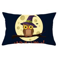 Cute Pumpkin Owl Synthetic Fibre Pillow Cases sku image 4