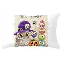 Cute Pumpkin Owl Synthetic Fibre Pillow Cases sku image 8