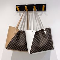 Women's Large All Seasons Pu Leather Color Block Fashion Square Lock Clasp Tote Bag main image 5