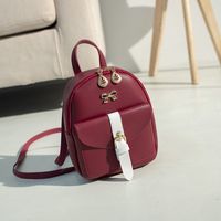 Women's Small All Seasons Pu Leather Solid Color Fashion Square Zipper Fashion Backpack main image 2