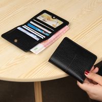 Women's All Seasons Leather Solid Color Basic Square Buckle Phone Wallet main image 3