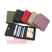 Women's All Seasons Leather Solid Color Basic Square Buckle Phone Wallet main image 1