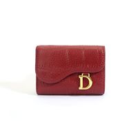 Women's All Seasons Leather Solid Color Classic Style Square Flip Cover Card Holder sku image 4