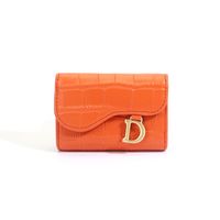 Women's All Seasons Leather Solid Color Classic Style Square Flip Cover Card Holder sku image 8
