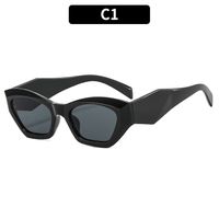 Women's Fashion Solid Color Ac Polygon Full Frame Sunglasses sku image 1