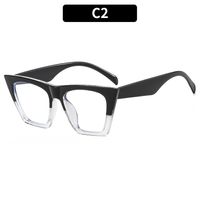 Unisex Retro Color Block Pc Cat Eye Full Frame Glasses sku image 2