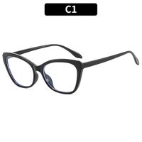 Women's Fashion Color Block Pc Cat Eye Full Frame Glasses sku image 2