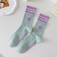 Women's Fashion Heart Shape Cotton Jacquard Socks sku image 5