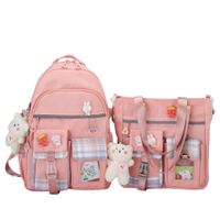 Unisex Mittel Alle Jahreszeiten Nylon Streifen Süß Mode Ornement Gesteppt Quadrat Reißverschluss Modischer Rucksack main image 4