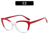 Women's Fashion Color Block Pc Cat Eye Full Frame Glasses sku image 1