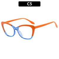 Women's Fashion Color Block Pc Cat Eye Full Frame Glasses sku image 5