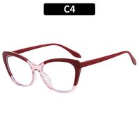 Women's Fashion Color Block Pc Cat Eye Full Frame Glasses sku image 4