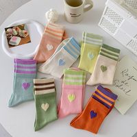 Women's Fashion Heart Shape Cotton Jacquard Socks main image 6