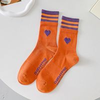 Women's Fashion Heart Shape Cotton Jacquard Socks sku image 4