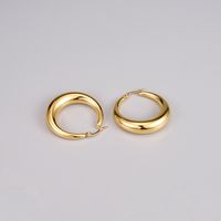 Simple Style Circle Titanium Steel Earrings Gold Plated Stainless Steel Earrings main image 7