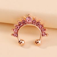 Cool Style C Shape Water Droplets Alloy Inlay Zircon Nose Ring main image 2